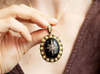 black onyx Victorian pendant