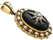 Victorian Seed Pearl Pendant with Onyx 