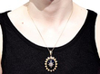 Victorian Seed Pearl Pendant with Onyx 
