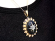 Victorian Seed Pearl Pendant with Onyx 