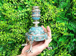 Antique Russian Candlesticks Enamel  Outsdie