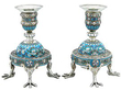 Russian Candlesticks Enamel 