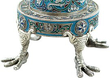 Antique Russian Candlesticks Enamel Base