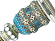 Antique Russian Candlesticks Enamel  Close Up