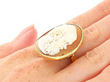 Gold Cameo Ring on the Hand