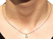 Wearing Image for Diamond Solitaire Pendant in White Gold