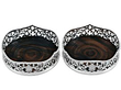 Sterling Silver Wine Coasters with Walnut 