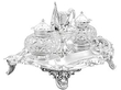 Antique Silver Desk Standish
