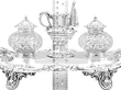 Antique Silver Desk Standish