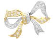 Multi Gold Bow Brooch with Diamonds