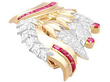 Rose Gold Ruby Brooch 