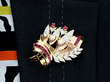 Wearing Image for Rose Gold Ruby Brooch Vintage
