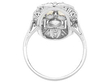 Back of 1920s Pearl Ring in White Gold for Sale 