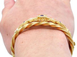 Close up Antique Sapphire and Diamond Bangle Bracelet