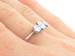 18ct White Gold Trilogy Ring Diamond on finger