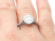 G Colour Diamond Engagement Ring On hand 