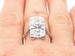Antique Platinum Dress Ring Diamond Close Up 