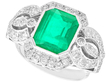Vintage Emerald and Diamond Cocktail Ring