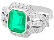 large emerald diamond ring