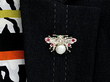 Wearing Image for Antique Bug Brooch with Gems