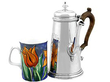 Silver Chocolate Pot with Mug
