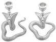 Antique Sterling Silver Snake Candlestick