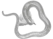 Antique Sterling Silver Snake Candle Holder  Underside