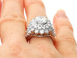 White Gold Cluster Diamond Ring wearing