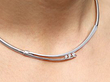 Three Stone Necklace on the Neck