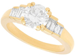 Round and Baguette Diamond Engagement Ring