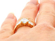 Round and Baguette Diamond Engagement Ring