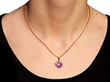 Wearing Image for Amethyst Pendant 18 Carat Yellow Gold