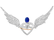 Antique Sweetheart Brooch with Wings