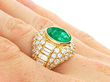 Emerald and Diamond Bombe Ring
