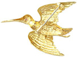 Back of Vintage Bird Brooch in Gold for Sale