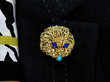 Wearing Image for Vintage Lapis Lazuli Brooch in the UK