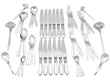 Silver Cactus Pattern Cutlery Set