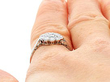 1920s Floral Diamond Cluster Ring Close up 