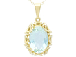 Oval Aquamarine Pendant Yellow Gold