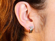 Wearing Image for 18k Yellow Gold and Diamond Earrings