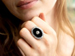 wearing onyx and diamond ring