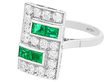 Art Deco Emerald and Diamond Ring