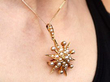 1920s Seed Pearl Pendant being worn