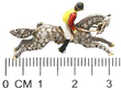 Diamond Enamel Jockey Brooch