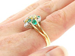 Emerald Dress Ring Being Worn