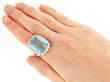 Wearing Image for Vintage Aquamarine Ring in Yellow Gold UK 