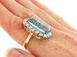 Aquamarine Dress Ring Being Worn