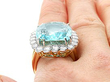 Aquamarine Cocktail Ring on the Finger