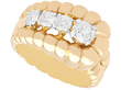 Yellow Gold Thick Gold Band Engagement Ring