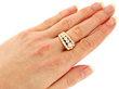 Wearing Image for Yellow Gold Thick Gold Band Engagement Ring